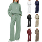OVERWORETY Women's Sweat Suits 2 Piece Outfits Lounge Sets, Casual Sweat Sets for Fall and Winter, Half Zip Pullover Sport Jerseys with Pockets