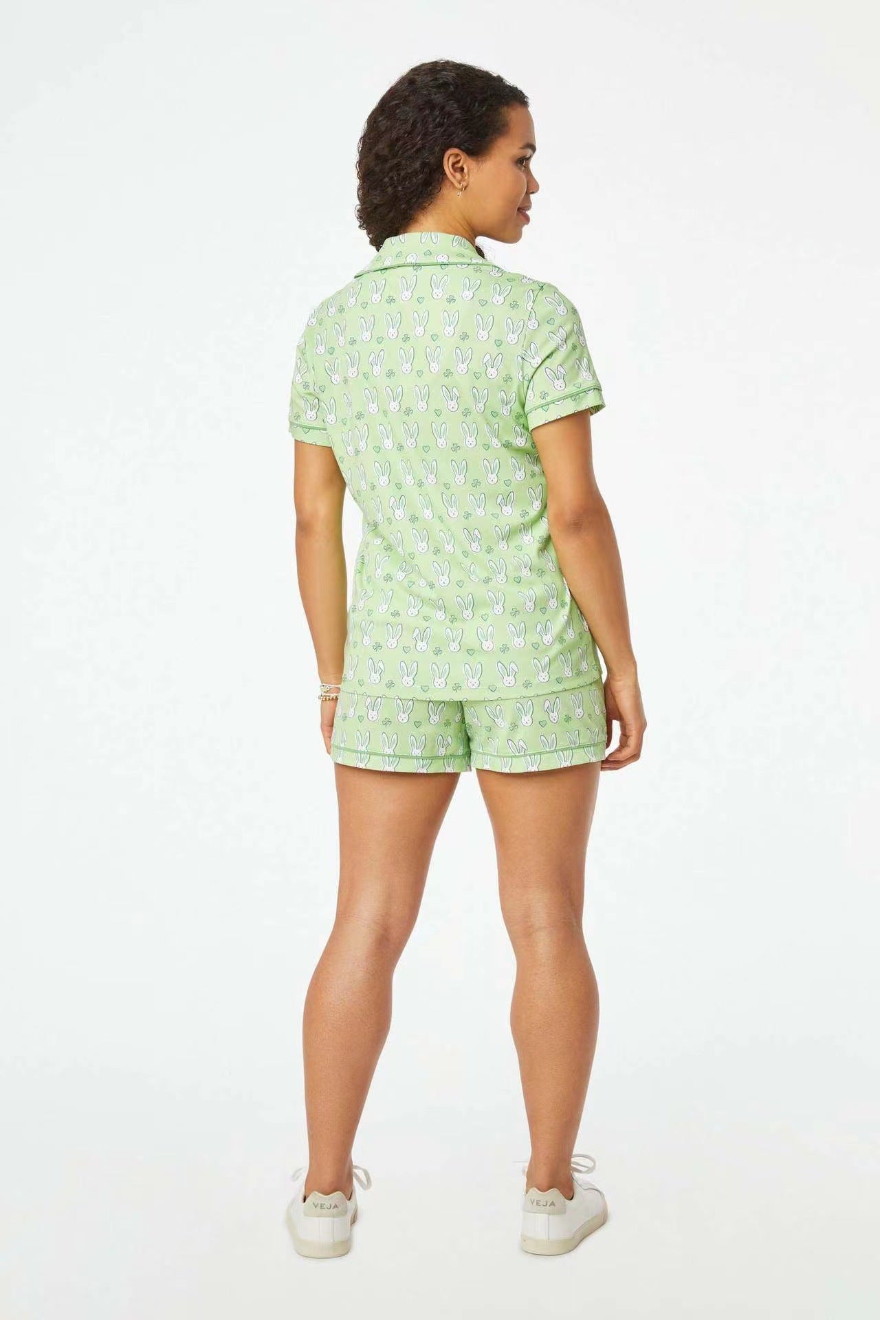 OVERWORETY Pajamas for Women Set Knit Pjs 2 Piece Lounge Set