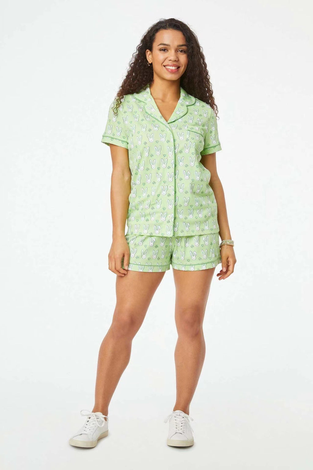 OVERWORETY Pajamas for Women Set Knit Pjs 2 Piece Lounge Set