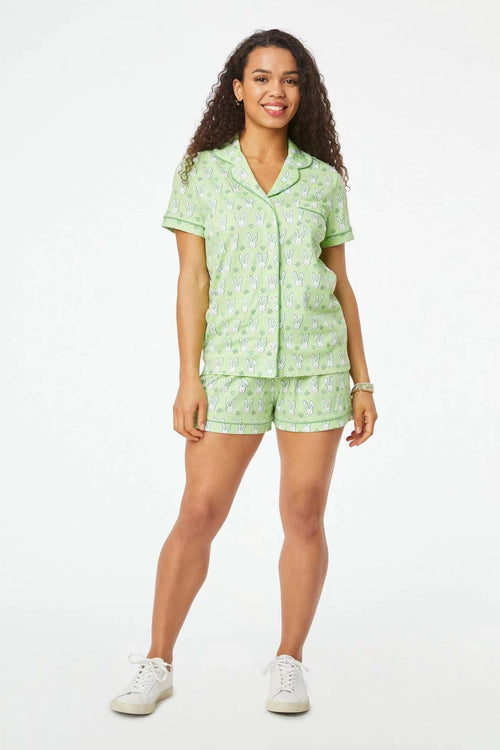 OVERWORETY Pajamas for Women Set Knit Pjs 2 Piece Lounge Set