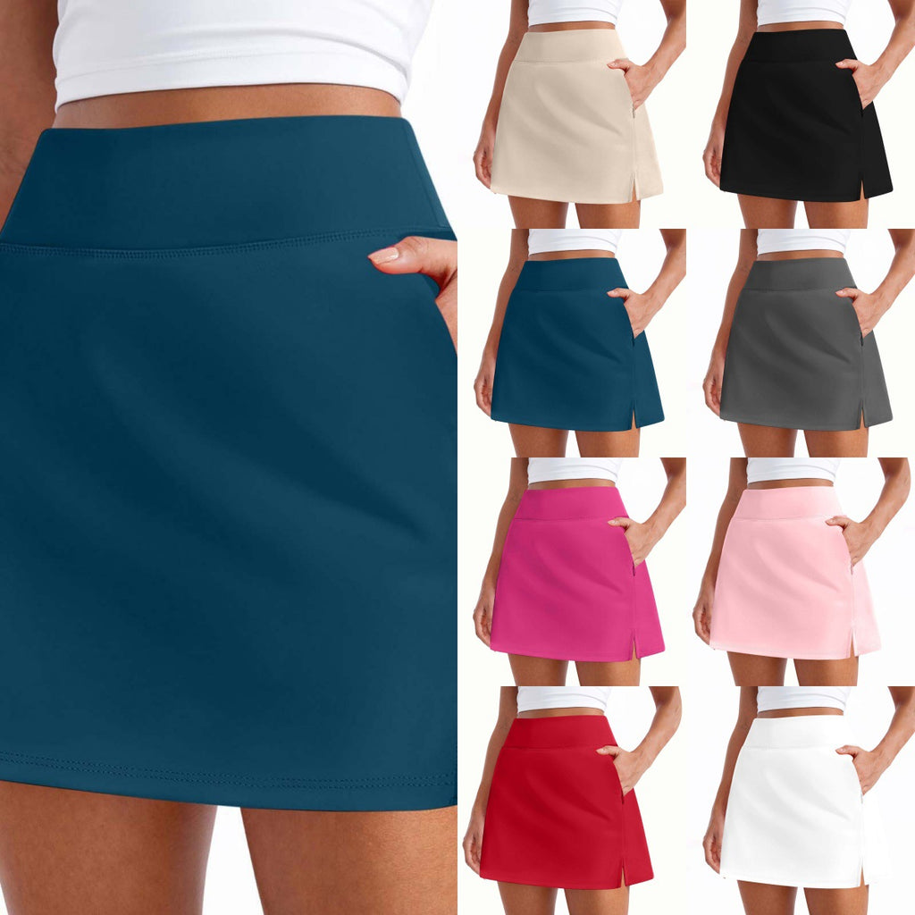 Athletic Skorts for Woman Knee Length Tennis Skirts Casual High Waisted Skorts with Shorts Pockets